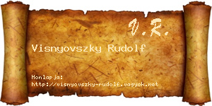 Visnyovszky Rudolf névjegykártya